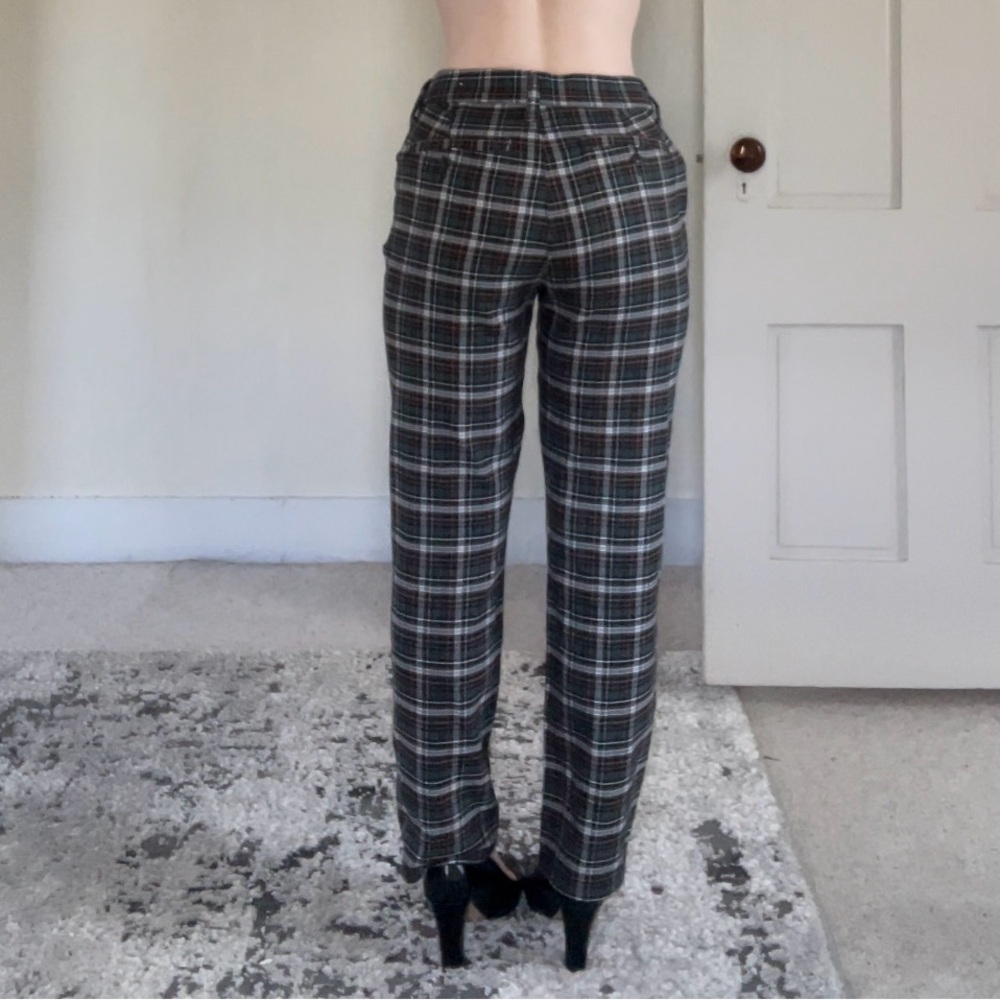 American Eagle Outfitters Plaid Green Straight Leg Pant Trousers Academia Cute - Picture 6 of 12